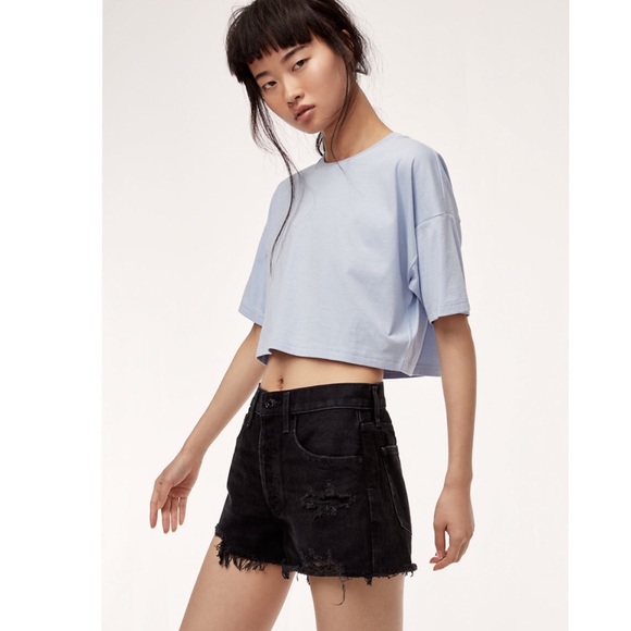 agolde parker shorts black